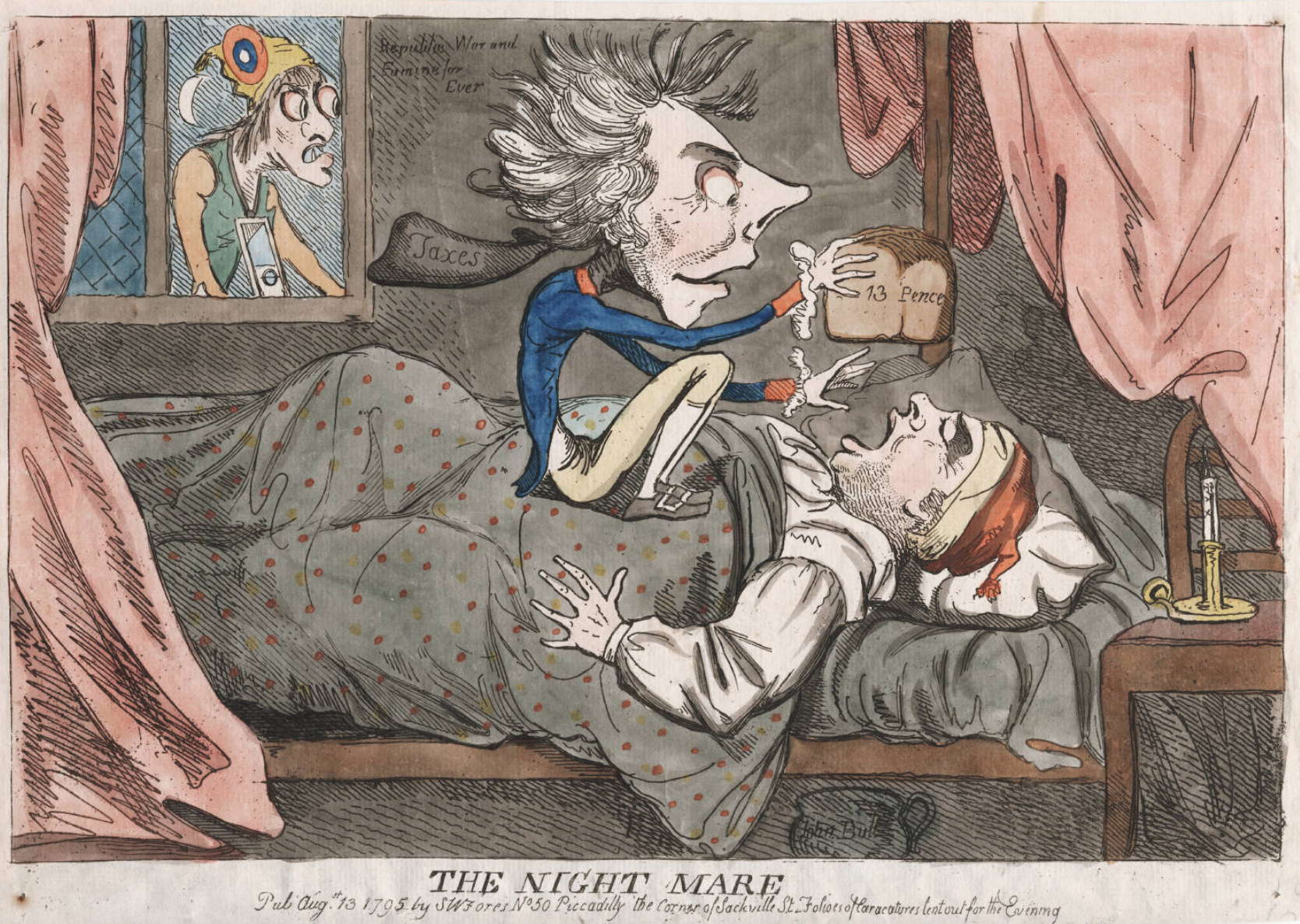 18. yüzyıl İngiltere'sinde vergi toplayan memuru gösteren tarihi illüstrasyon